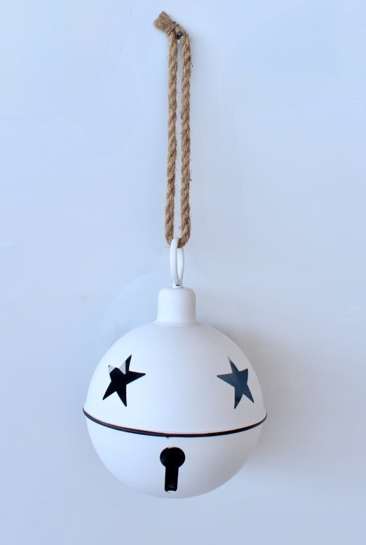 Large White Metal Hanging Bell